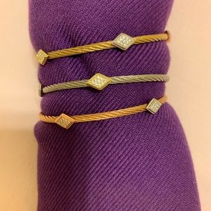 Three tone bangles - gold, silver and copper.